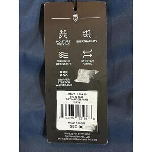Walter Hagen Performance Golf Pants Big Tall Size 50x30 Navy BlueStretch NWT